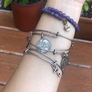 Beaded Alex and Ani charm bracelet.